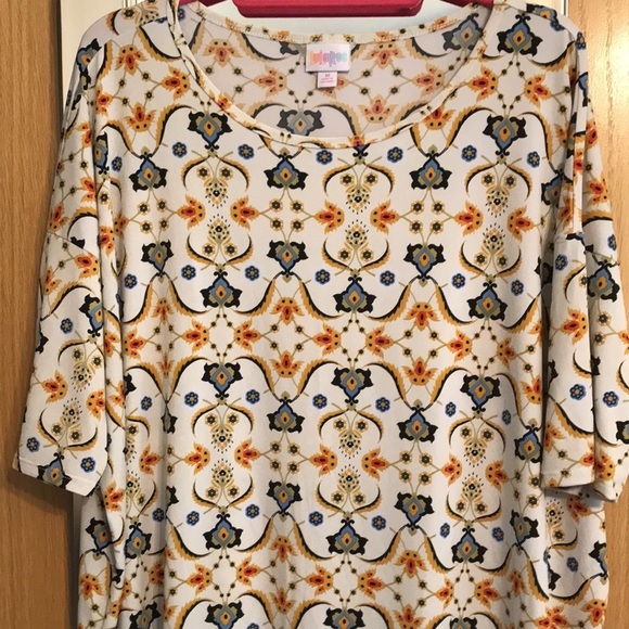 Blue & gold LuLaRoe Irma blouse size Medium - Picture 2 of 7